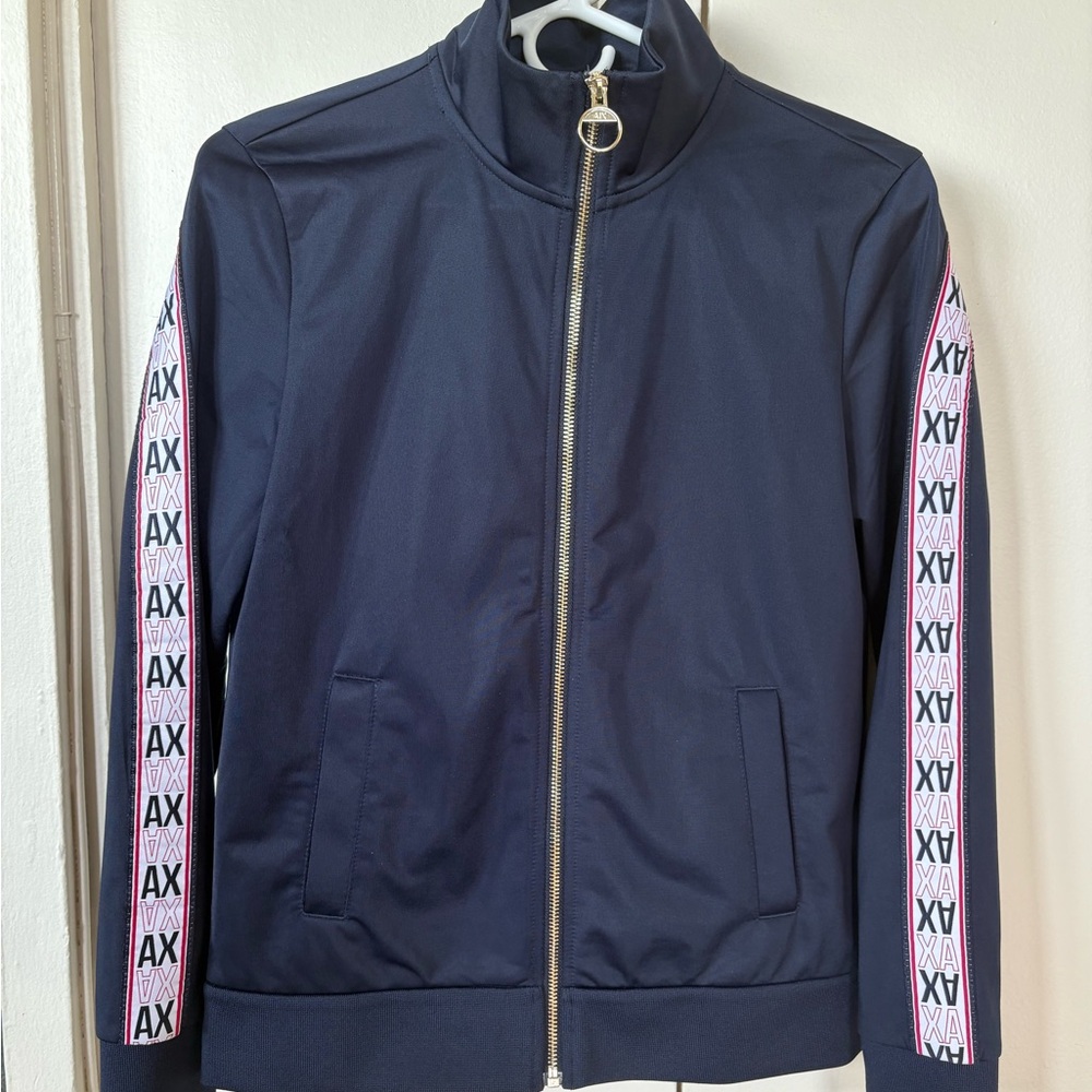 Armani Exchange Navy Jacket with Red Accents
